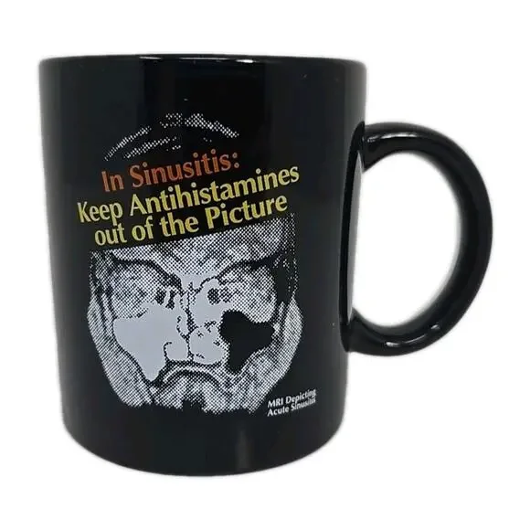 Entex LA PSE Black Coffee Mug Sinusitis MRI Image Pharmaceutical Drug Rep U237 - Picture 1 of 6